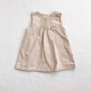 Zara Ivory corduroy dress EUC 6-9 months